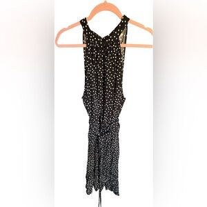 Elegant Black and White Polka Dot Maxi Dress